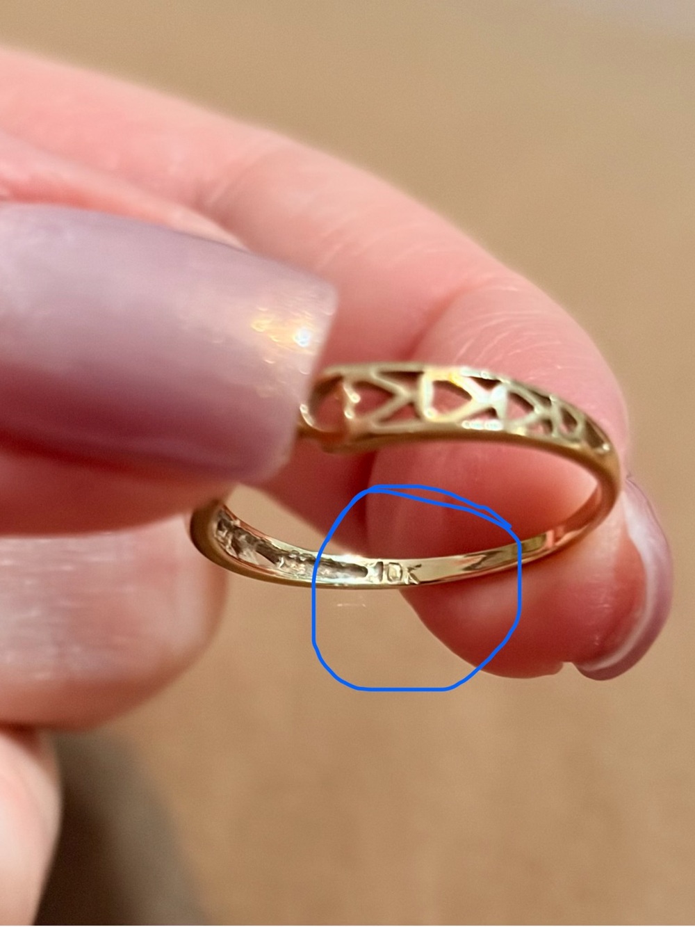 Gold Heart Filigree Solitaire Ring with Clear Stone - Picture 3 of 3